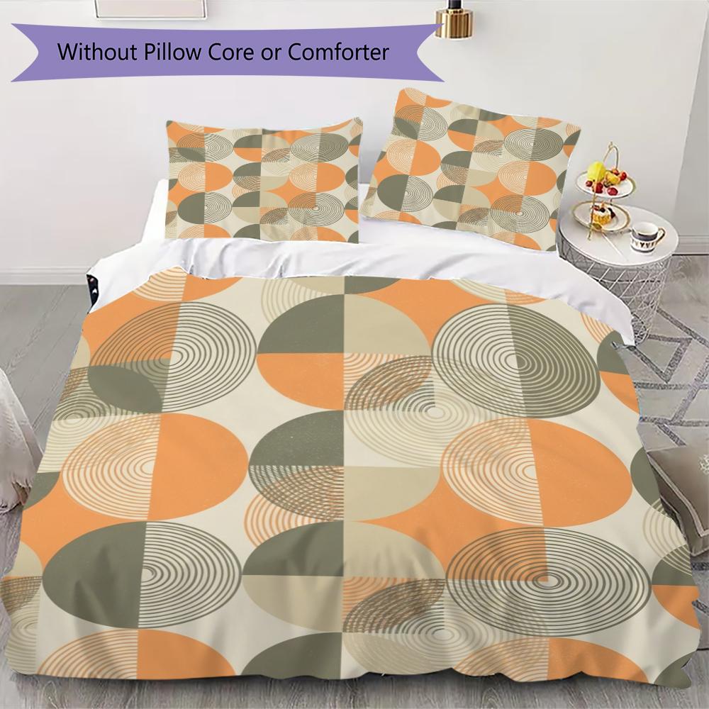 Simple Geometry Pattern Bedding uilt Set uilt Cover Pillowcase Home Decoration Birthday Gift (1 * duvet cover + 2 * pillowcase  without core)19