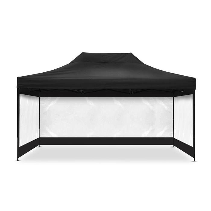 Pavillon pliable - Tourtecs - 3x4,5m - Noir - Parois transparentes