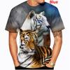 Animal Series Tiger Men Tee Top Summer Short Sleeve T-shirt 3D Printed Tee Shirts Men's Tees Casual Outfit