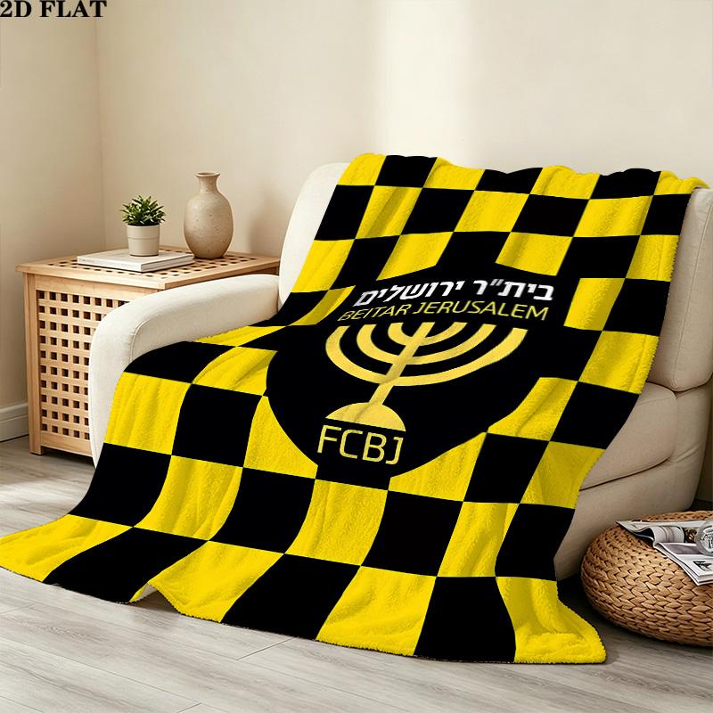 1PC Beitar Jerusalem Fc Patterned Flannel Blanket Suitable For All Seasons For Home Decor Warmth And Comfort Gifts Holiday Present