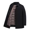 Winter Thickened Lapel Double-sided Woolen Coat Men's Full-length Down Jacket Wool Windbreaker Middle-aged and Elderly Medium-length Coat