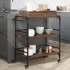 VidaXL Kitchen Trolley, Shelf with Wheels, Service Cart, Indoor Living Room Bathroom Storage Furniture, Oak 842345