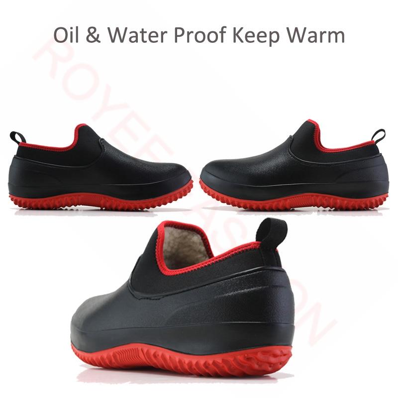 Kitchen Work Shoes for Men Rain Boots Waterproof Shoes Flat Clogs Garden Shoes Kitchen Shoes Kitchen Chef Boots
