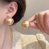 Преувеличенные Крупные Круглые Серьги-Гвоздики с Жемчугом для Женщин – Модные и Уникальные Акцентные Украшения