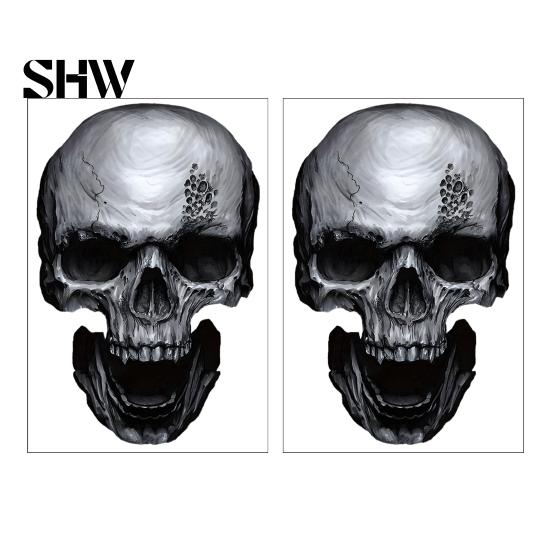Creative Holiday Gifts for Friends Halloween Skull Static Window Stickers, Realistic Glass Decals, Waterproof PVC Spooky Home Decor Party Clings,