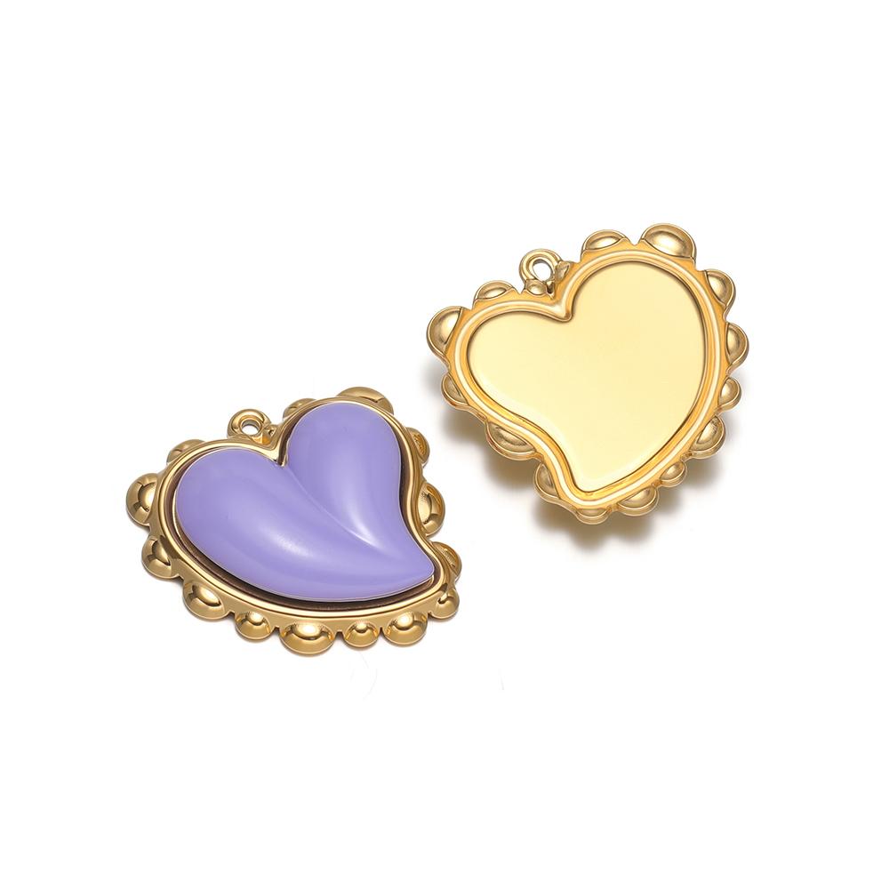 3pcs Stainless Steel Artificial Stone Heart Charms for Women Earrings Making DIY Girls Jewelry Findings Necklace Kids Pendants