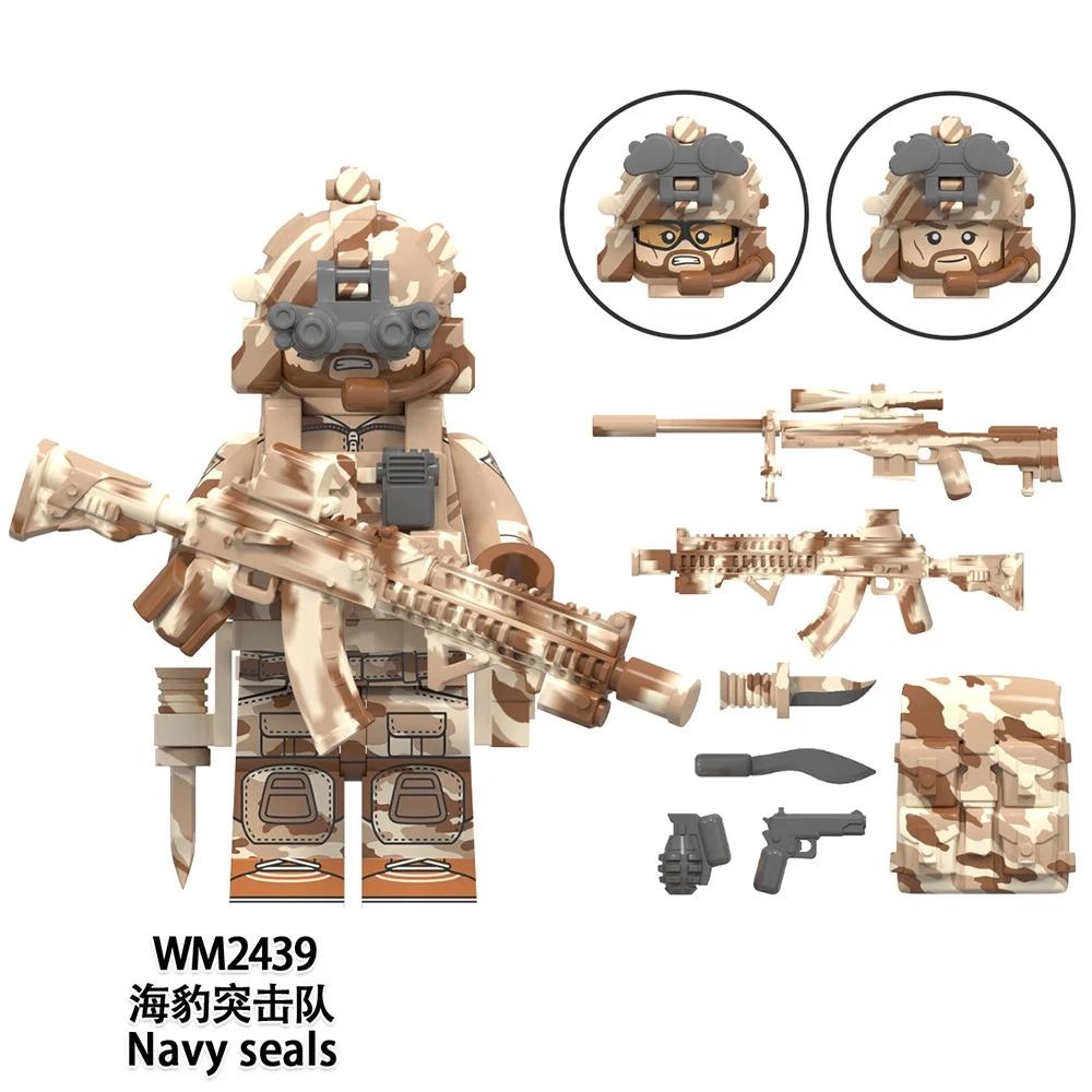 Wm6147 Ww2 Military Special Forces Weapons Soldier Ksk Alpha Snow Leopard Navy Seals Dleta Figura Model Toys