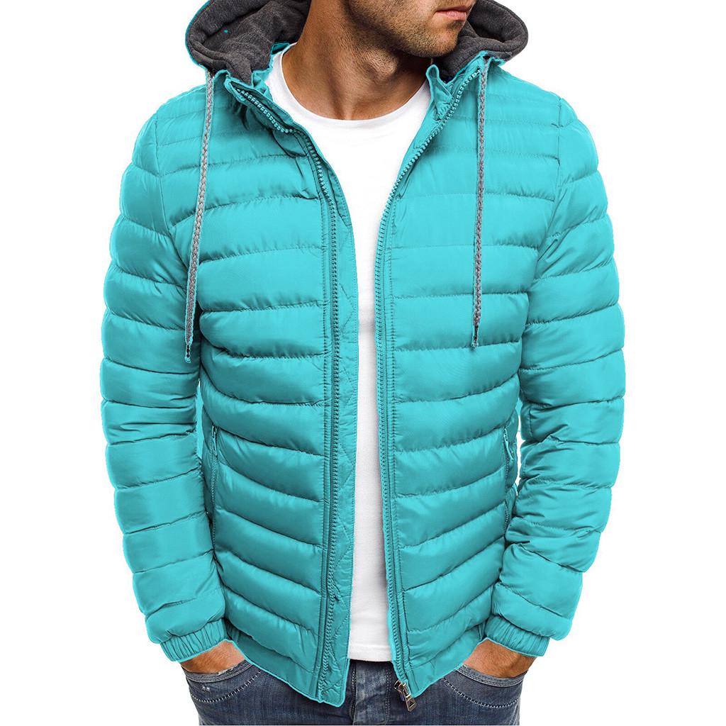 Мужская зимняя теплая пуховая куртка на молнии с капюшоном, компактное легкое пальто