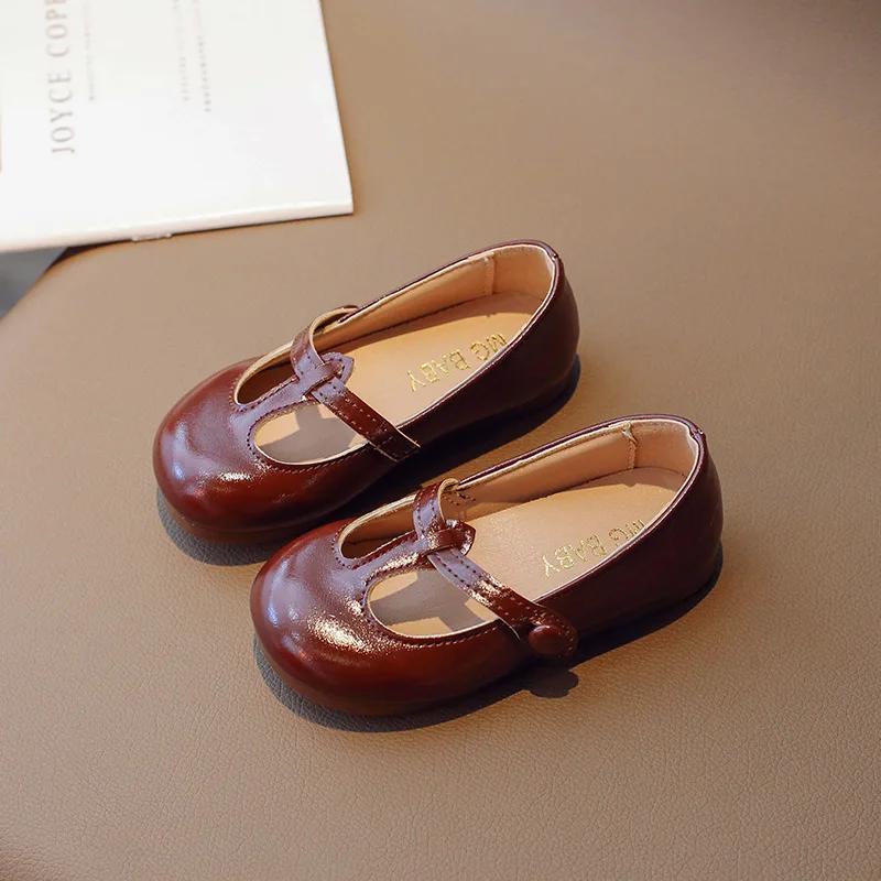 Girls' Shoe Kids Shoes Autumn New Soft Sole Leather Shoe Fashion Allmatch Princess Shoes Children Shoe Flat Shoes for Children