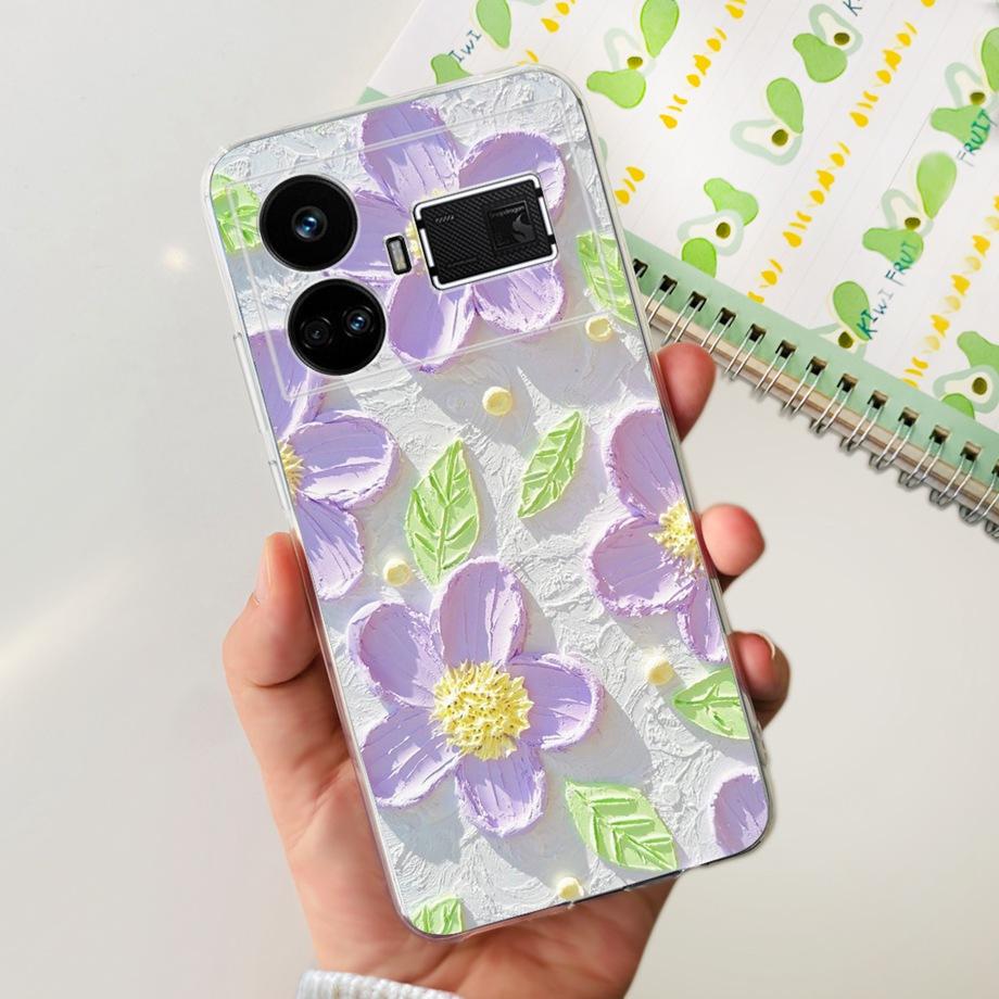Для Realme GT5 240 Вт / GT3 / GT Neo 3 / GT Neo 5 Чехол Милый Мультяшный Роскошный Мягкий Силикон Прозрачный Чехол для Телефона Задняя Крышка Capas
