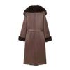 European and American style, new women's clothing, artificial fur effect belt coat coat 3581/240