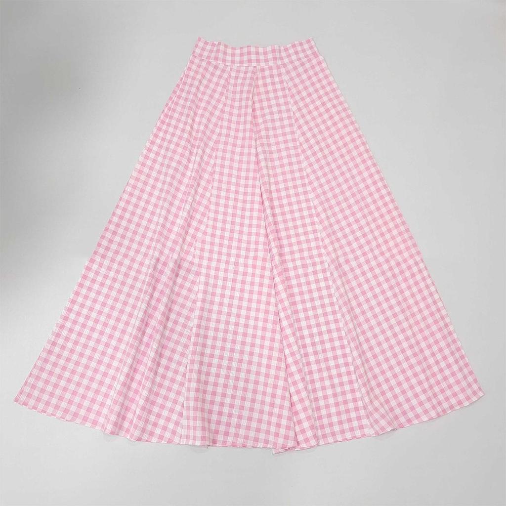 Элегантная клетчатая юбка миди с высокой талией и большим качелями, весна/лето 2024 г.