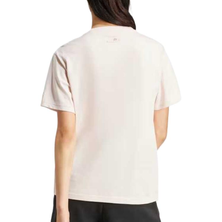 Adidas Спортивная одежда Домашние тапочки Быстросохнущие Впитывающие пот Удобные Мягкие Обычная футболка Женские топы Magical-Quartz JN8270