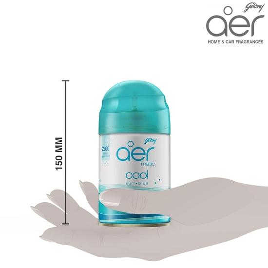 Godrej Aer Smart Matic Kit - BLUETOOTH ENABLED Automatic Air Freshener | Alive (225ml) & Godrej Aer Matic Refill | Cool Surf Blue (225ml)