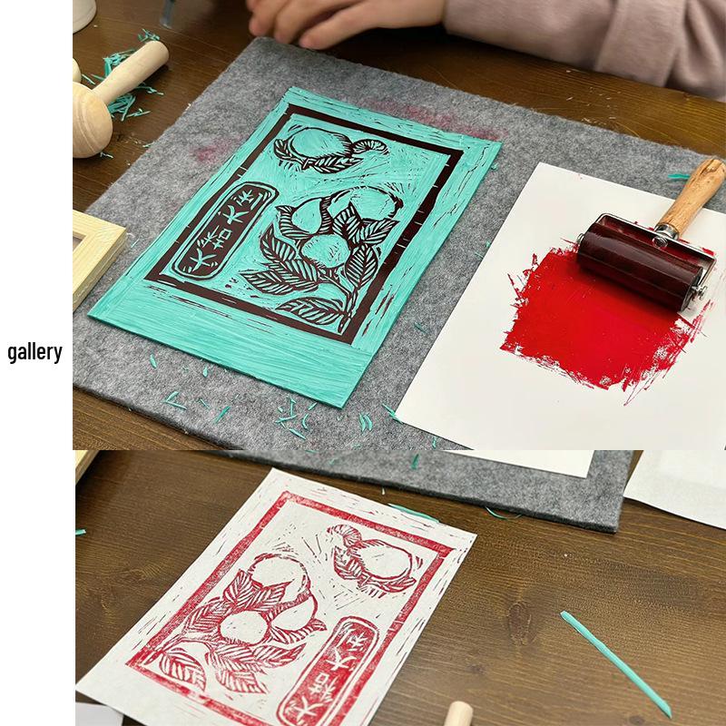 Художественный резиновый валик-кисть 6 см - Инструмент для печати и живописи