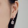 Dylam Charm Classic Design Fine Jewelry 925 Sterling Silver 8A Crushed Ice Out Cut Cubic Zirconia Dangle English Lock Earrings