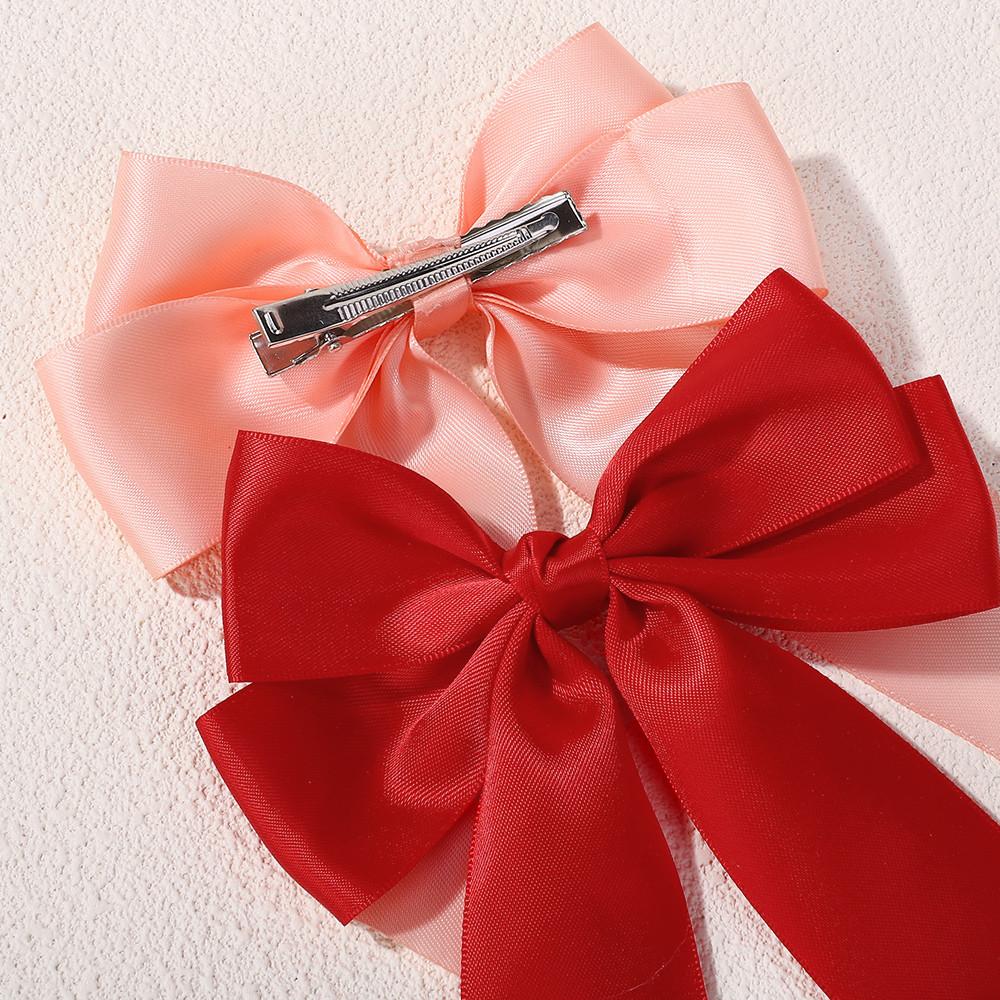 1pc Cheer Up Bowknot Hair Clips for Girl Solid Ribbon Bows Hairpins Hairgripe Kids Boutique Hair Accessories