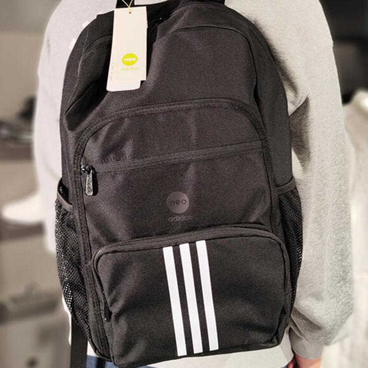 adidas Нео Полосатый Декоративный Повседневный Модный Цветной Блок Молния Рюкзак Унисекс Рюкзак Черный IB5224