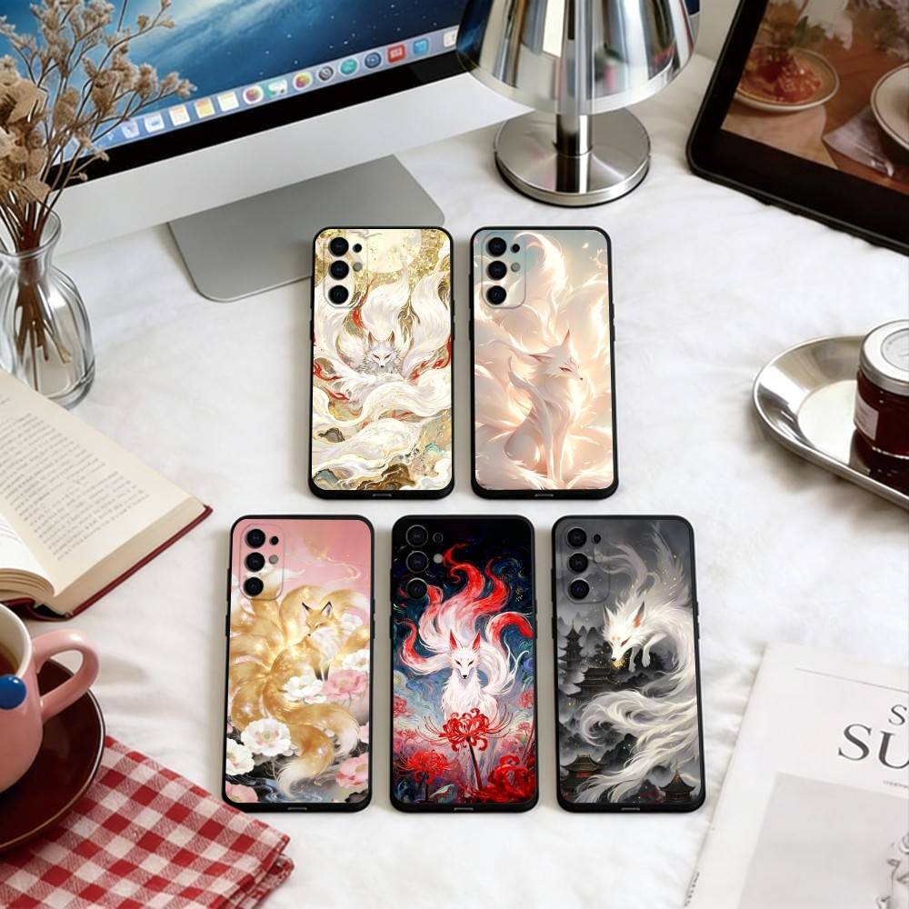 Чехол для телефона 'Сказочная лиса' для Samsung S25, S24, S21, S22, S23, S30, Ultra, S20, Plus, Fe, Lite, Note, 10, Мягкий черный чехол