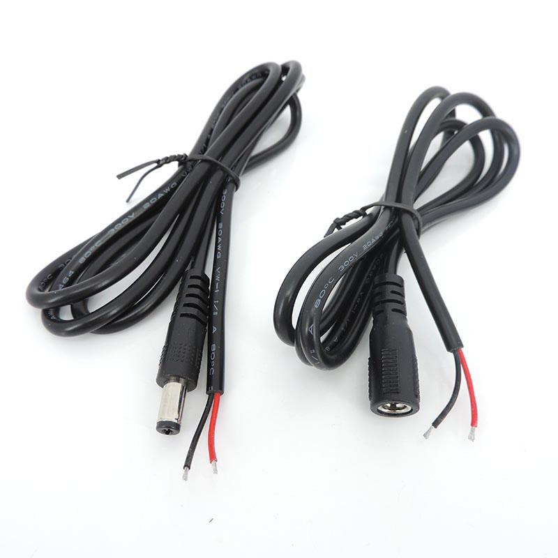 1x черный 5,5 мм x 2,1 мм удлинитель постоянного тока, провод «папа-папа», «мама», 2-проводной разъем для светодиодной ленты камеры видеонаблюдения