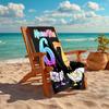 1PC Custom Name Colorful Numbers Beach Towel Highly Absorbent And Sand-Resistant Towel for Swimming, Pool, Yoga, And Travel Lightweight