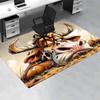 Cartoon Lazy Cow Prairie Grassland Print Area Rug Non‑Slip Rectangular Floor Mat Funny Animal Home Gaming Decor