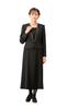 Black Formal Mourning Clothes Ensemble Long Length Open Front One Piece Formal Clothing Ceremonial Occasions (Margaret) Women's M481-15