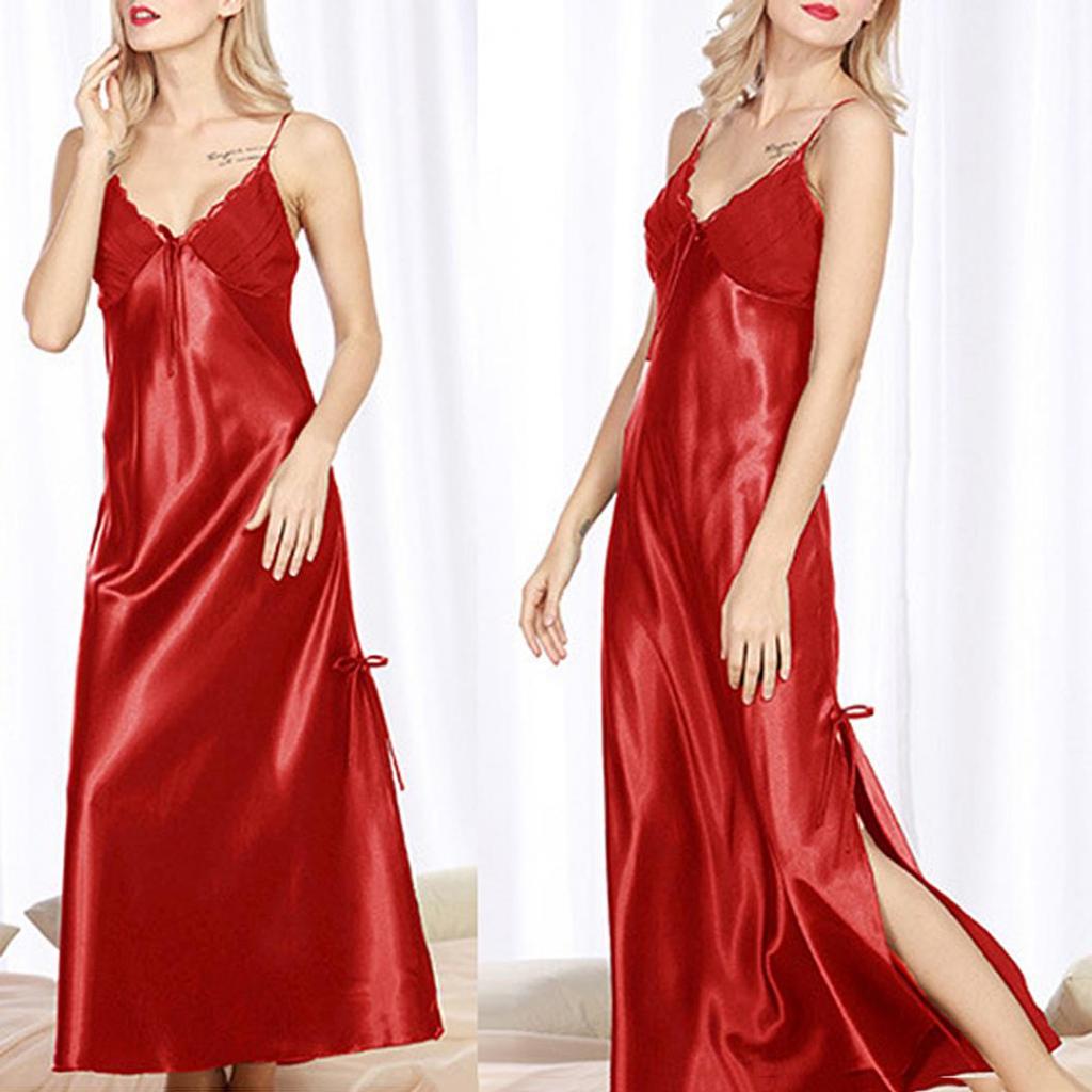 Летняя шелковая пижама, ночная рубашка, женская плиссированная ночная рубашка без рукавов с V-образным вырезом