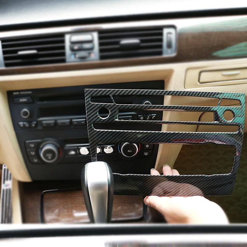 Углеродное волокно, Стайлинг автомобиля, центральный регулятор громкости, ручка кондиционера, накладка на рамку для BMW 3 серии E90 2005-2010 2011