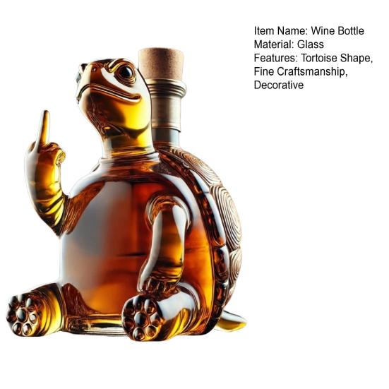 Tortoise Whiskey Bottle Sea Turtle Styling Design Glass Decanter Party Companion Decanter