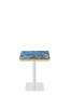 Square Dining Table UV Panel Marble Look Metal Frame Modern