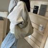 Canvas Bag Women'S Japanese Harajuku Solid Color Versatile Large-Capacity Shoulder Bag Student Class Commuter Bag Tote Bag