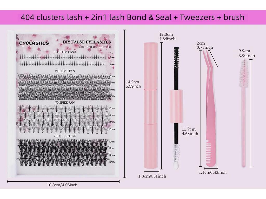 404 Clusters Large-Capacity Lower Eyelashes: DIY Mixed Small Devil Single Cluster False Lashes