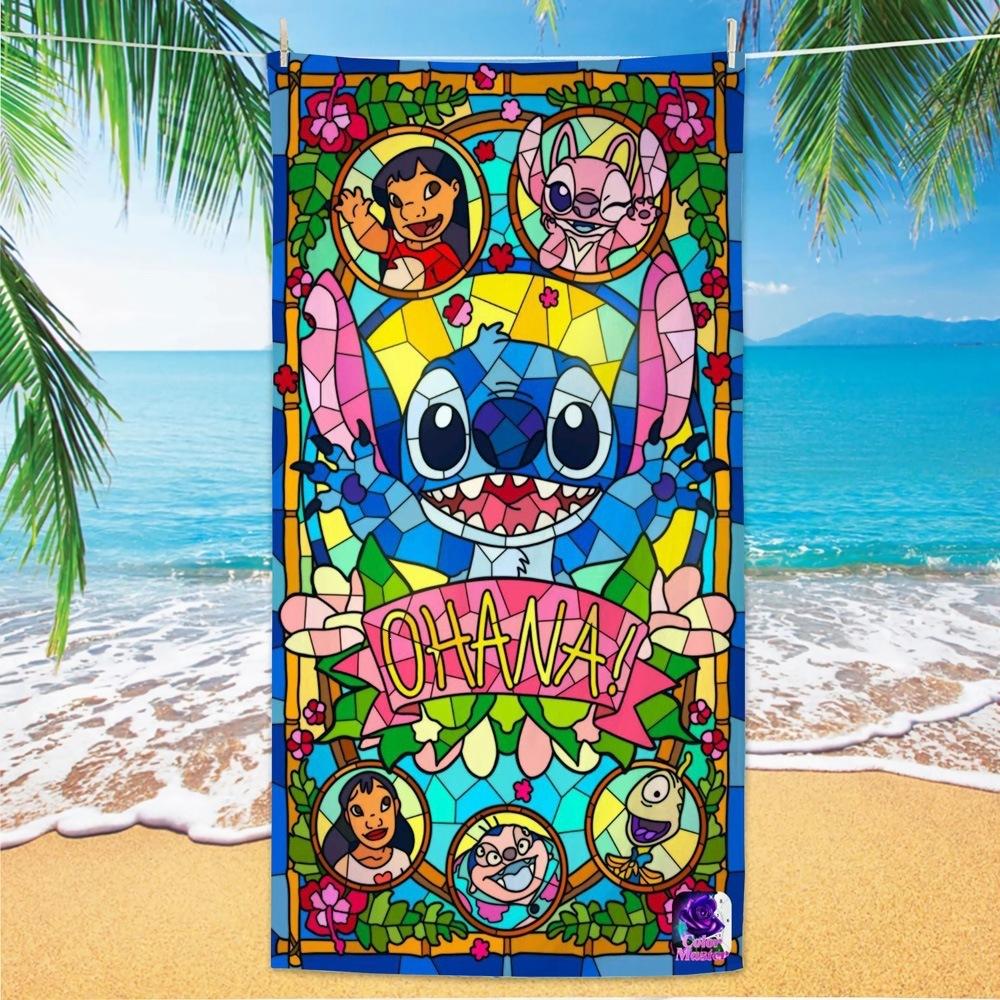 Western Anime Pattern Soft Thick Microfiber Large Towel For Children Beach Swimming