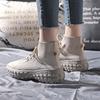 Fashion Lace Up Women's High On Platform Shoes Spring Autumn High Top Ankle Boots Aesthetic Fashion 2025 Knitted Casual Ladies Footwear