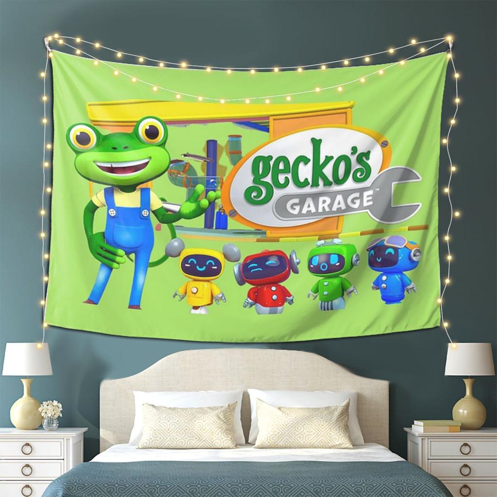 Geckos Garage Kids Tapestry Wall Hanging Aesthetic Home Decoration Tapestries for Living Room Bedroom