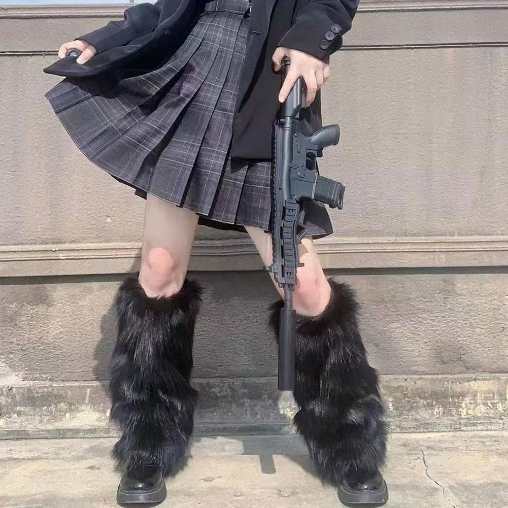 Теплые носки на осень и зиму, гетры из искусственного меха, чехлы на сапоги для женщин и девочек, модные термоноски, аксессуары для холодной погоды