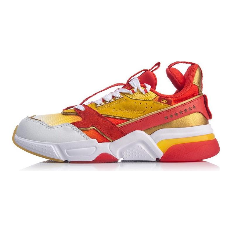 Li Ning 001 Амортизирующие Скользкие Устойчивые к истиранию Низкие Повседневные Кроссовки Мужские Красные AGLP153-1