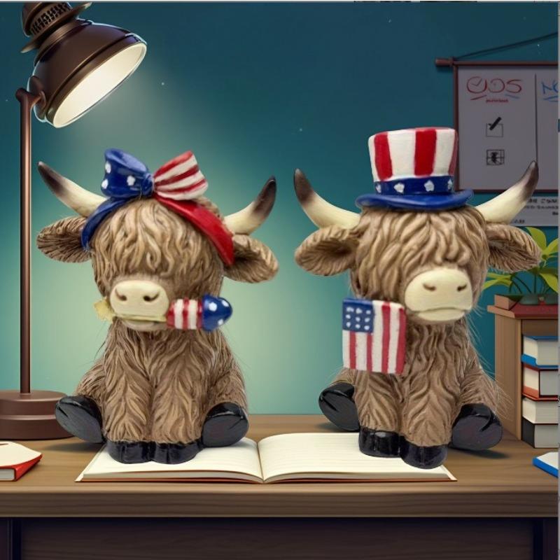 День Независимости Хайлендс Як Декоративное Смоляное Искусство Подставки под горячее для Дома, Сада, Украшения Стола, Подарок
