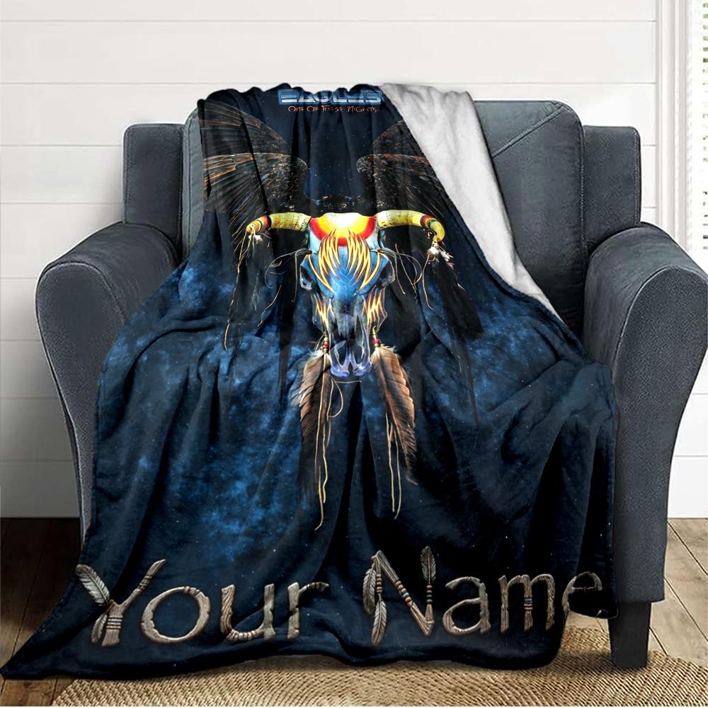 Name Custom The Eagles Band Print Flannel Blanket High Quality Warm Comfortable Cover for All Seasons Perfect for Gifts Home Decor