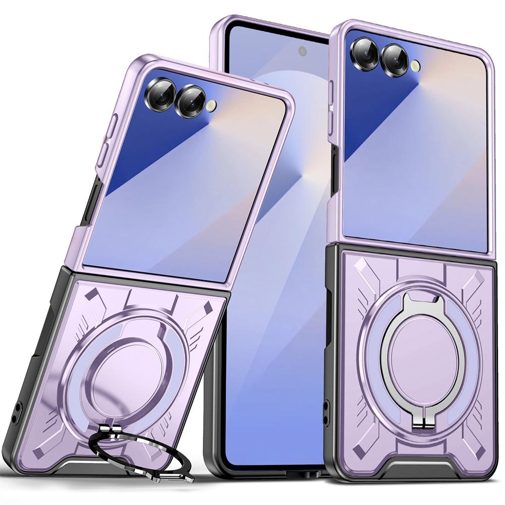 360° Magnetic Ring Holder Kickstand Phone Case For Samsung Galaxy Z Flip 8 7 Flip8 5G TPU+PC Shockproof Rugged Protection Cover