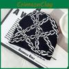 Y2k Goth Style Knit Hat With Chain Pattern For Streetwear And Hiphop Fans