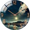 Digital Wall Clock with Low Noise, 30cm/12inch Seaside Wonders Wall Clock Quartz Clock Quiet Silent Simple Clock for Home Decor Children Room