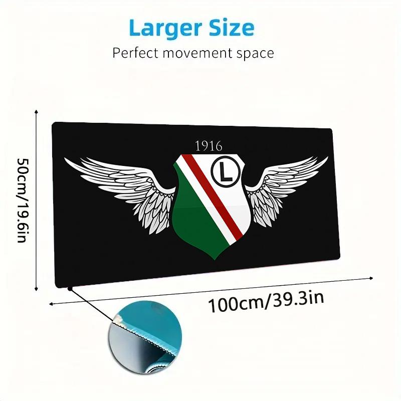 Legia Warsaw Print Cushion Non-slip Laptop Tablet Big Mousepad XXL Mat Mini PC Playmat With Lock edge