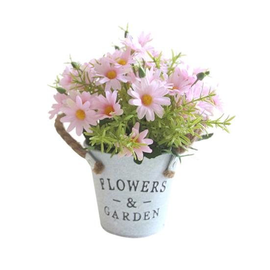 1шт искусственный цветок ромашка металлический горшок бонсай этап сад свадьба декор