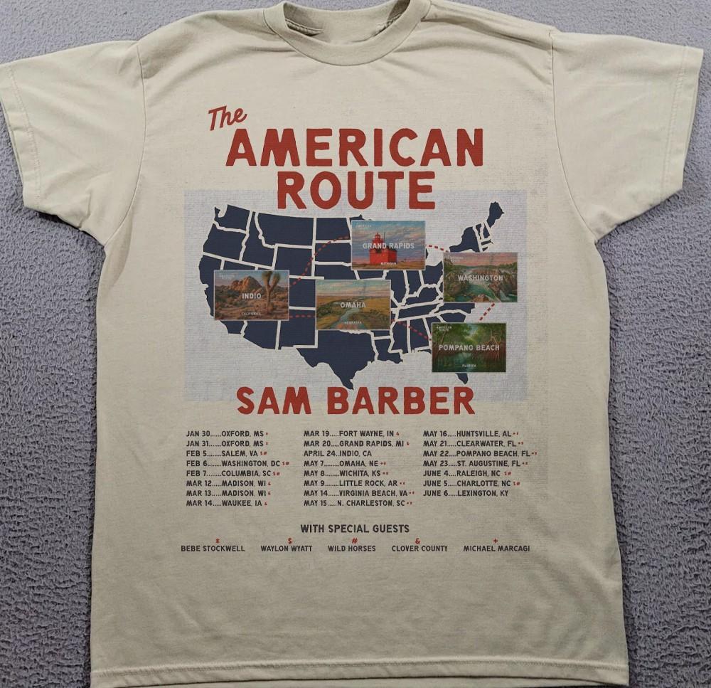 Retro Sam Barber American Route Tour 2026 Tee Gift Funny All Size Shirt S82129