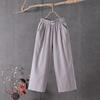 Women's High-Waisted Slim and Versatile Wide-Leg Cotton Linen Pants - Loose Fit, Large Size, Nine-Point Casual Style