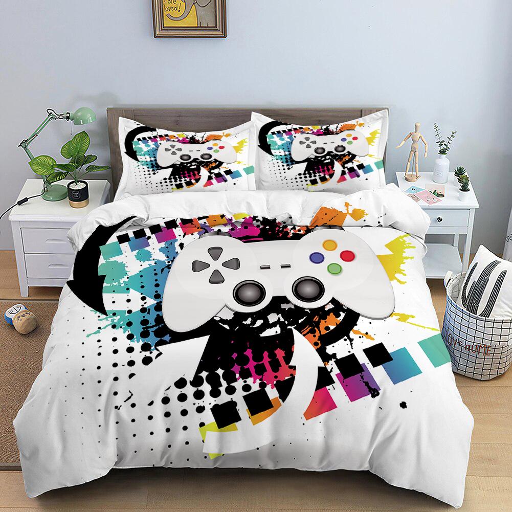 RunGrape Комплект постельного белья с пододеяльником Двуспальный Полуторный Квинсайз Кингсайз 240x220 Скандинавский Чехол на кровать 135 Евро Постельное белье Игровое Постельное белье 200x200