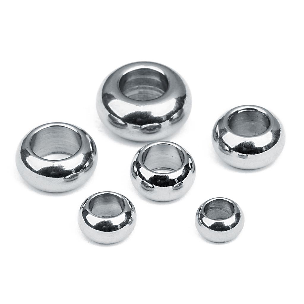 20Pcs High Quality Stainless Steel Beads Multi Sizes Large Holes Loose Beads For DIY Handmade Bracelets Earrings Jewelry Making