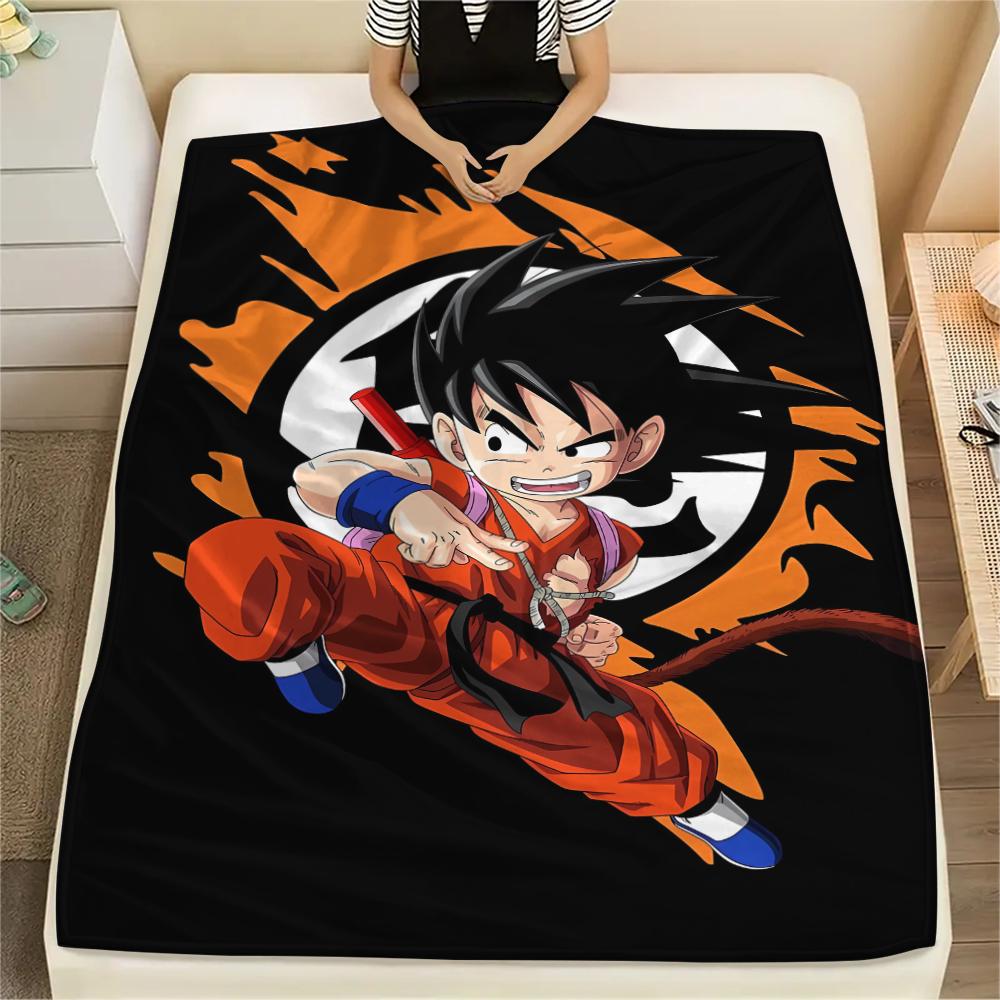 Фланелевое одеяло с принтом персонажей Dragon Ball, Высококачественное, Удобное для всех сезонов, Декор для дома, Тепло и уют, Идеально для рождественских подарков